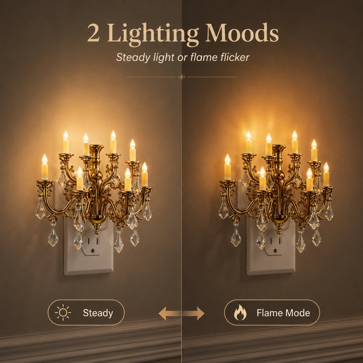 Vintage Mini Chandelier Plug-In Night Light