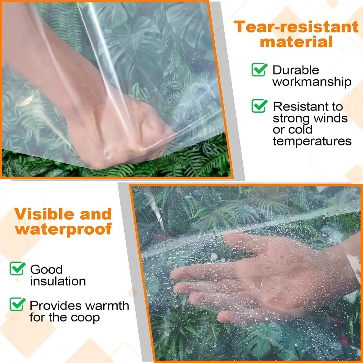 🌧️💪 ClearGuard™ Heavy-Duty Waterproof Tarp – Transparent Outdoor Rain Cover with Secure Grommets