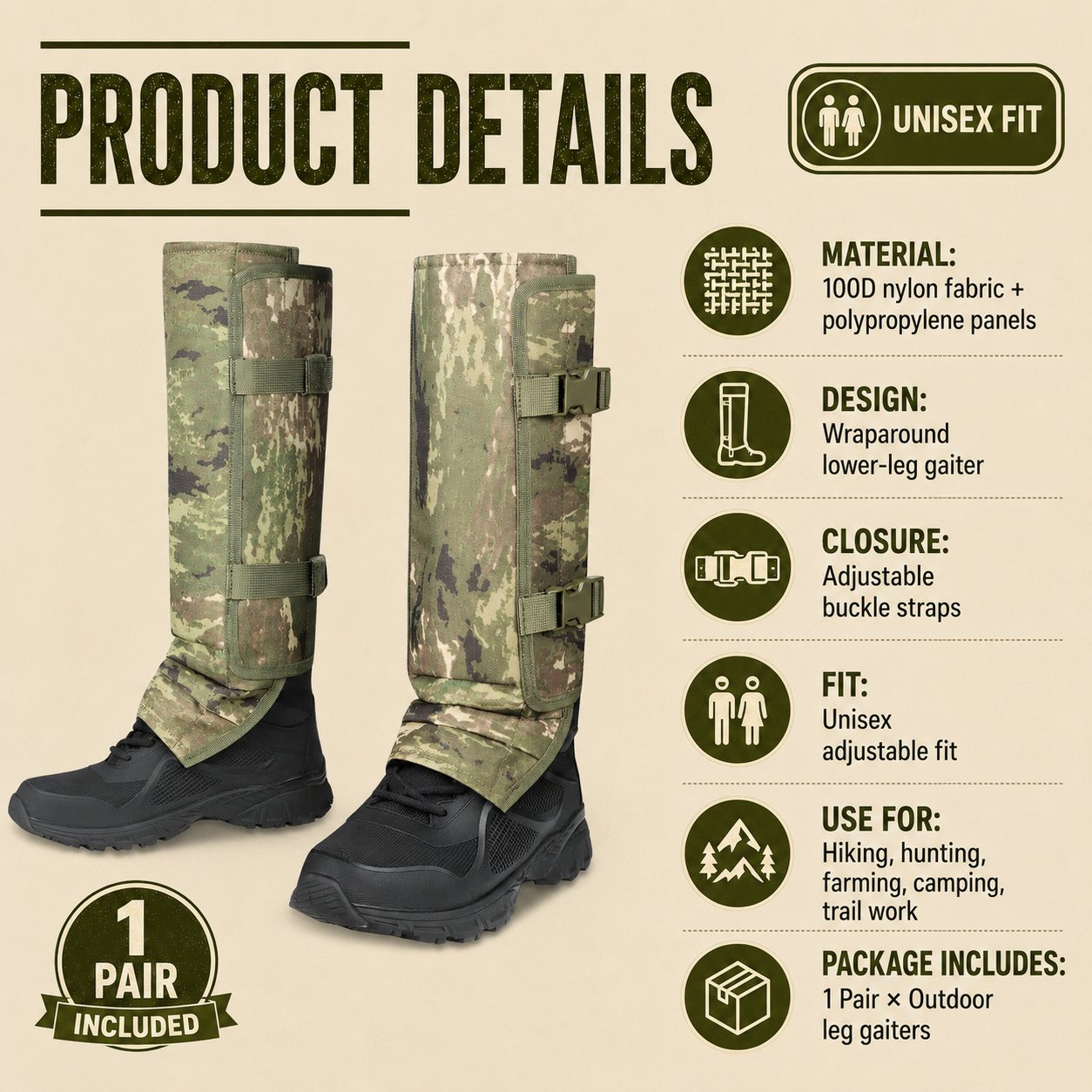 🦾Heavy-Duty Armored Leg Gaiters & Gardening Shin Guards