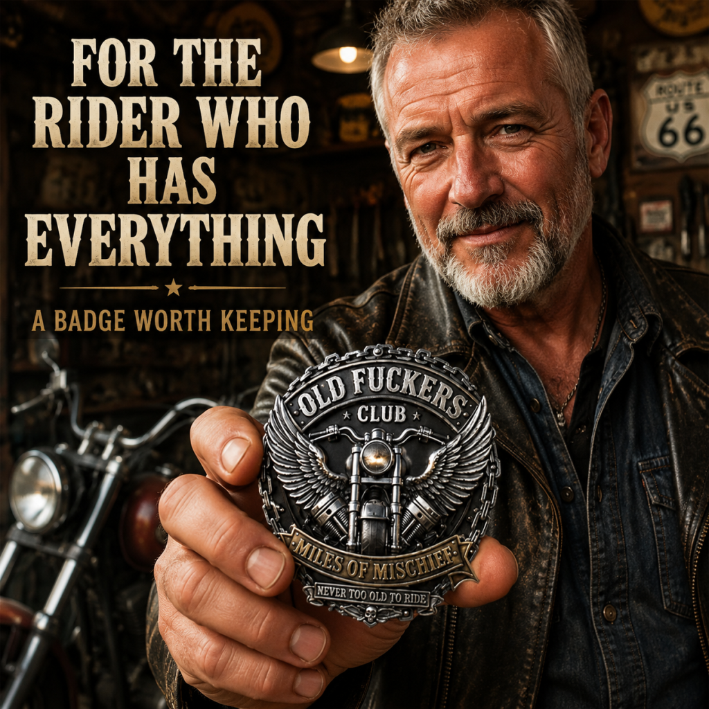 Old Fuckers Club – Miles of Mischief Motorcycle Emblem | Ride with Pride