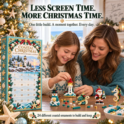 ✨ 🌊 Coastal Christmas 24-Day Mini Brick Ornament Advent Calendar