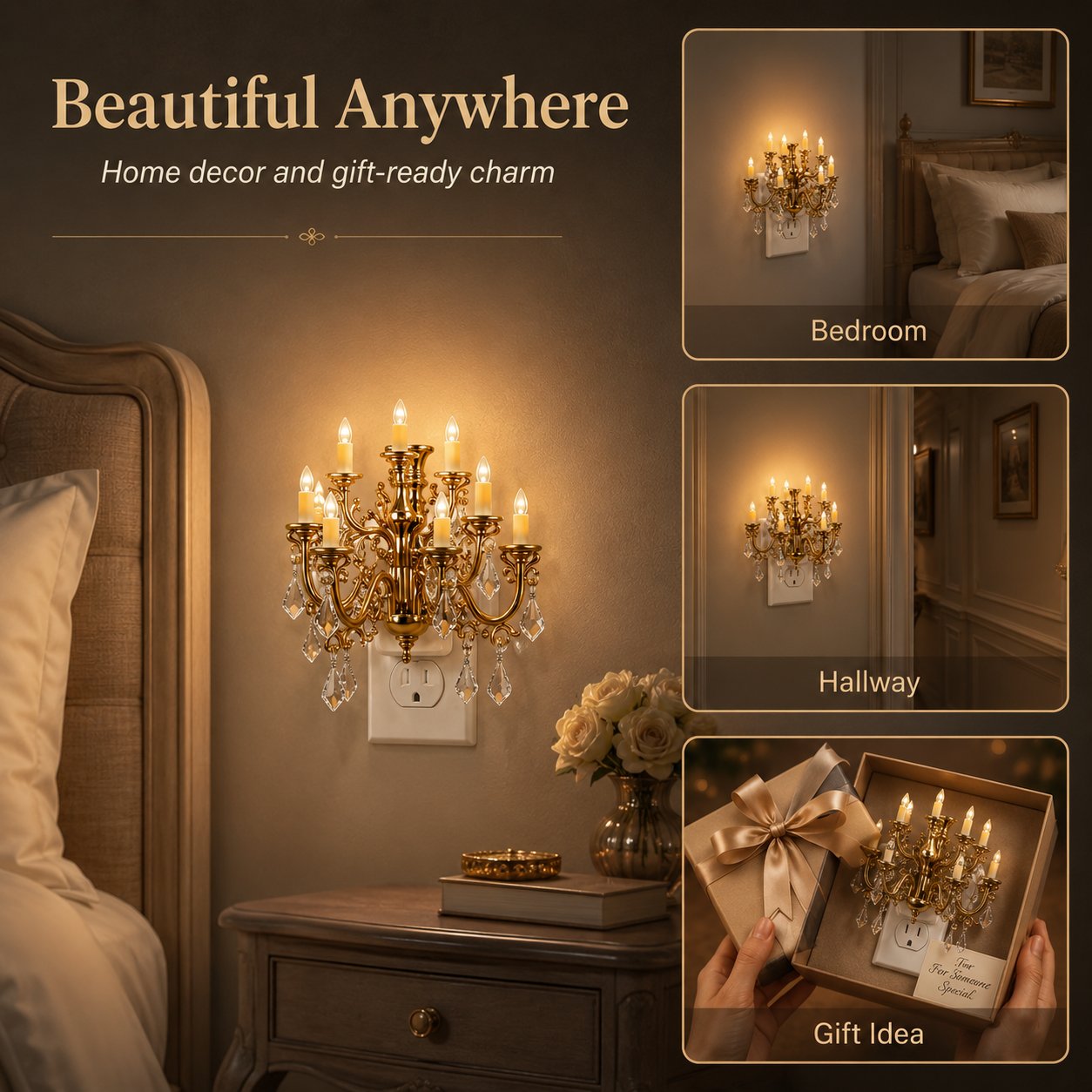 Vintage Mini Chandelier Plug-In Night Light