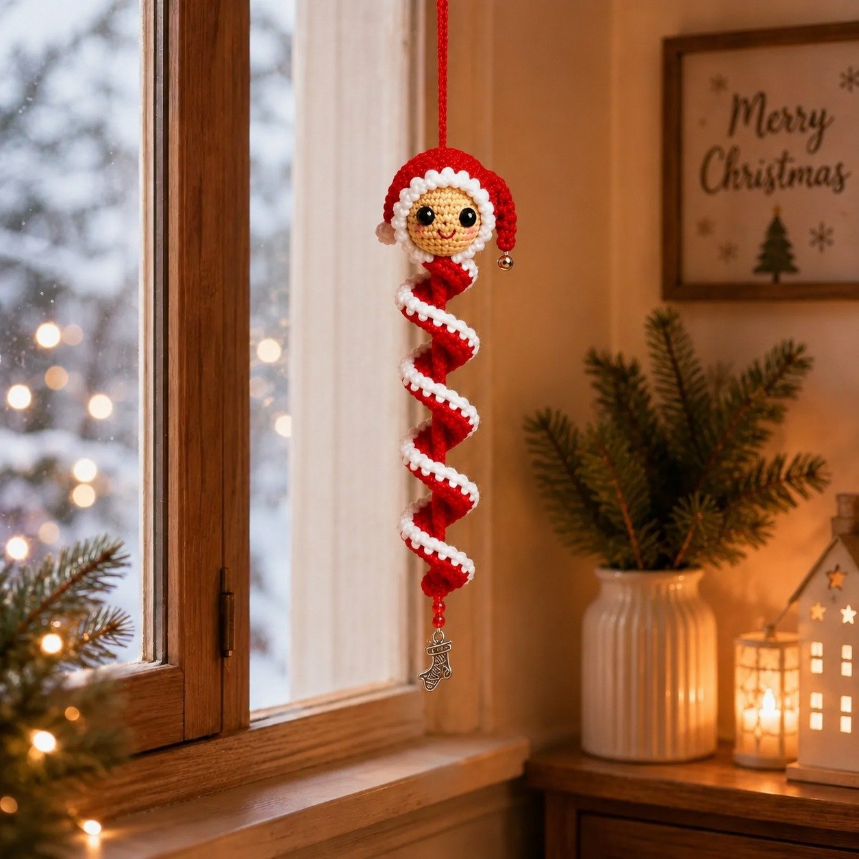 ☃️🧶 Crochet Snowman Spiral Ornament DIY Kit—Stitch Your Own Christmas Magic! 🎄✨