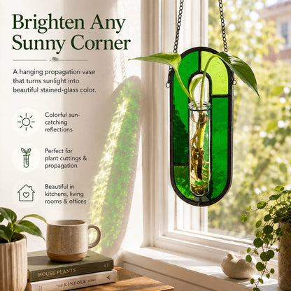 Stained Glass Hanging Plant Propagation Vase