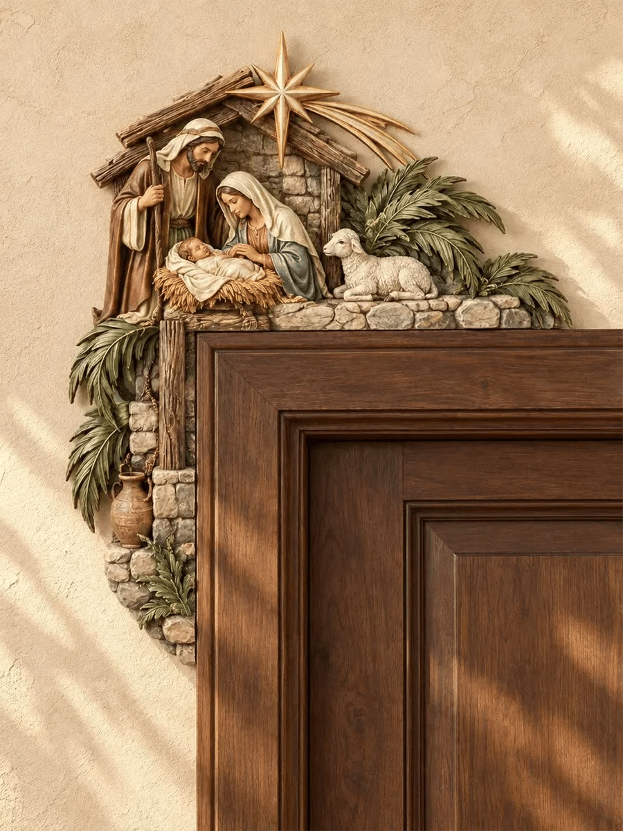 🎄 Christmas Nativity Door Frame Corner Decor — A Meaningful Holiday Accent ✨