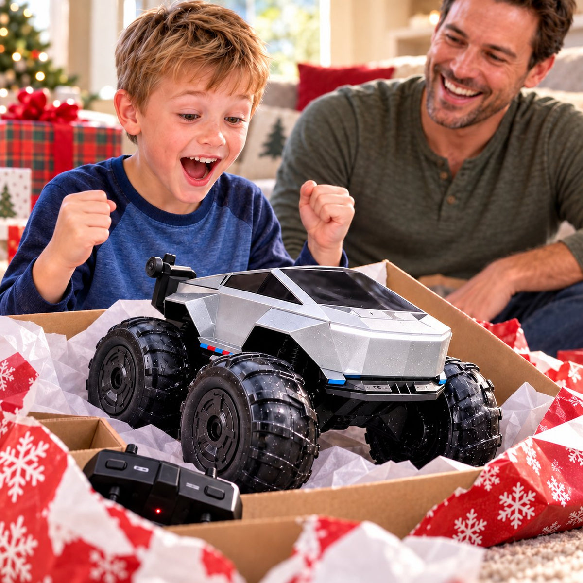 Cyberpunk Mecha Amphibious RC Stunt Car for Kids Outdoor Play, Pool & Beach Entertainment, Holiday Gift