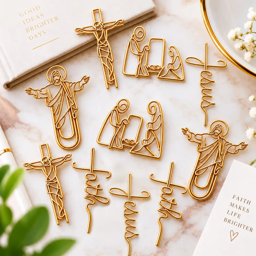 ✝Faith-Inspired Gold Paper Clips — Meaningful Christian Bookmarks