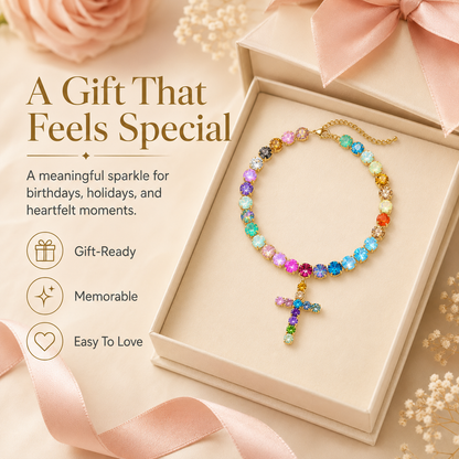 Colorful Crystal Cross Necklace – Sparkling Adjustable Statement Jewelry