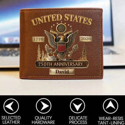 🎁Personalized U.S. Army 250th Anniversary Leather RFID BLOCKING Wallet