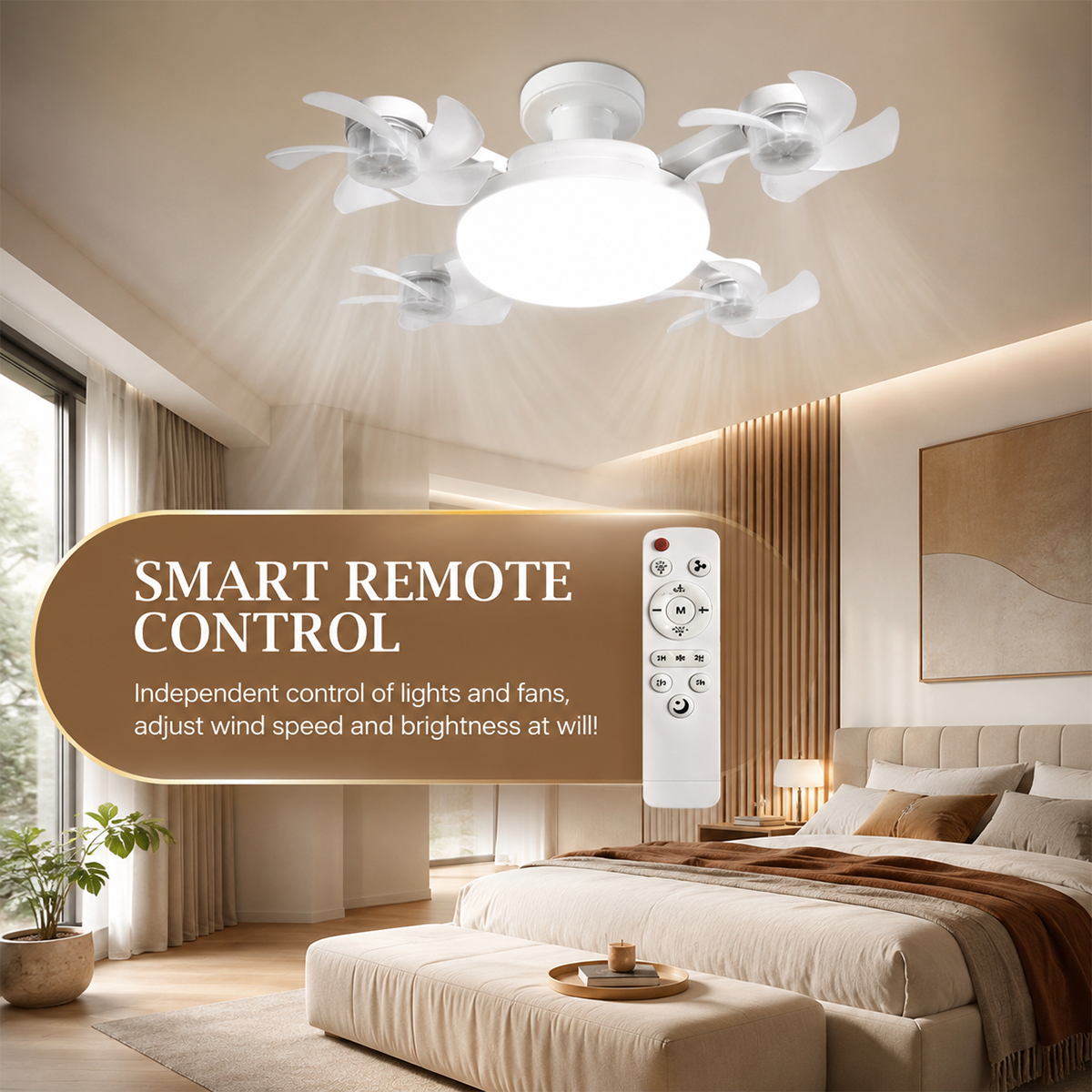 Socket Fan Light – Screw-In Ceiling Fan with LED Light