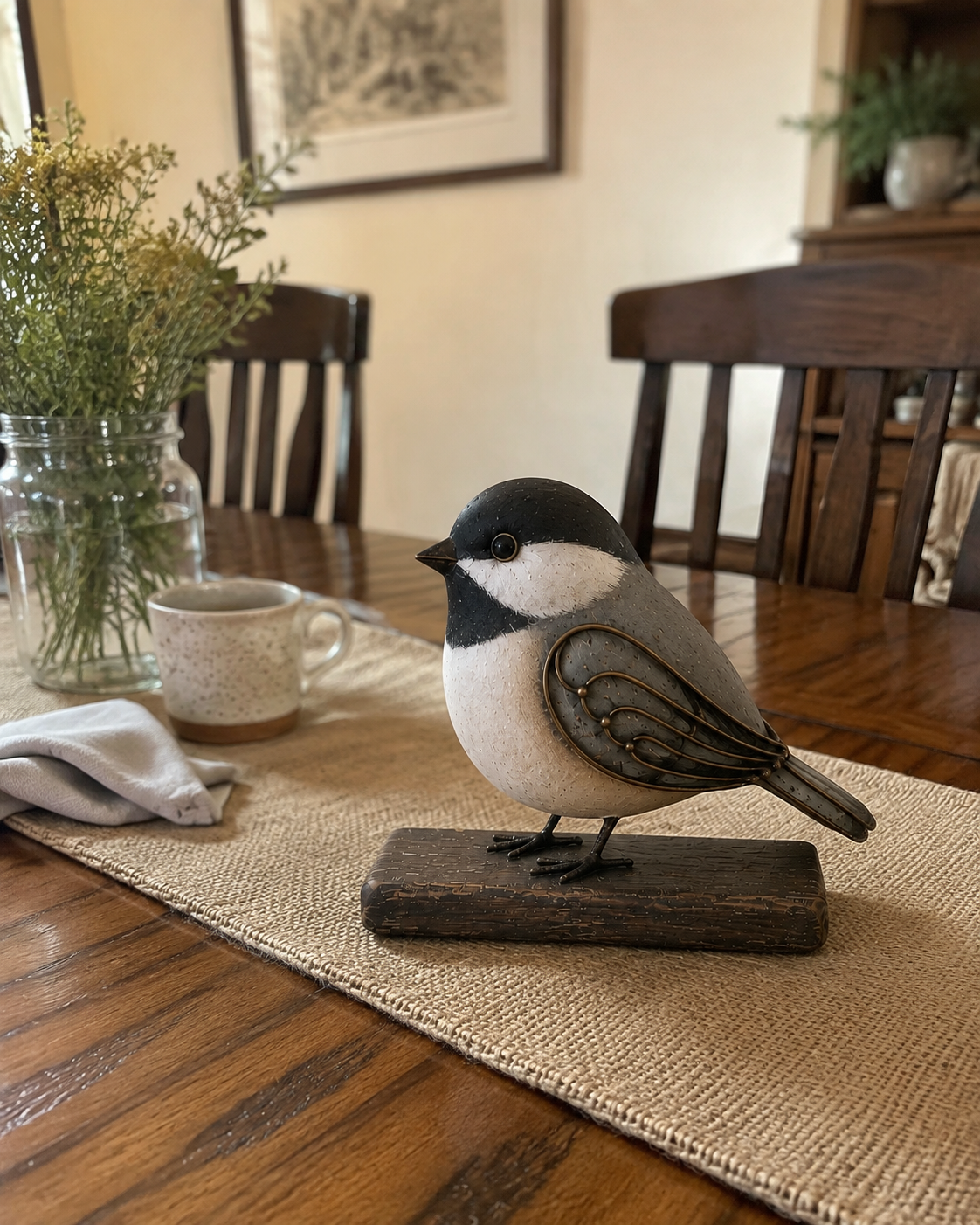 Rustic Songbird Figurines – Cardinal, Bluebird & Chickadee Tabletop Decor & Meaningful Gifts