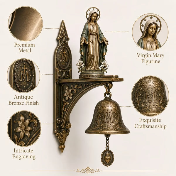 Vintage Virgin Mary Porch Blessing Bell
