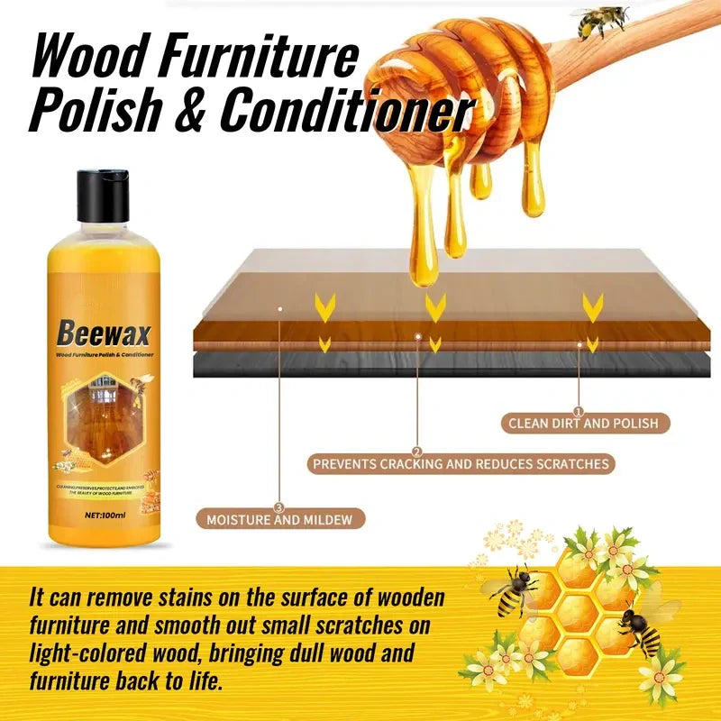 49% OFF This Week Promotions🎉🎉Beeswax Wood Polish Spray 100ml | Natural Shine & Protection for Furniture, Floors, Cabinets – Non-Greasy, Anti-Dust Finish