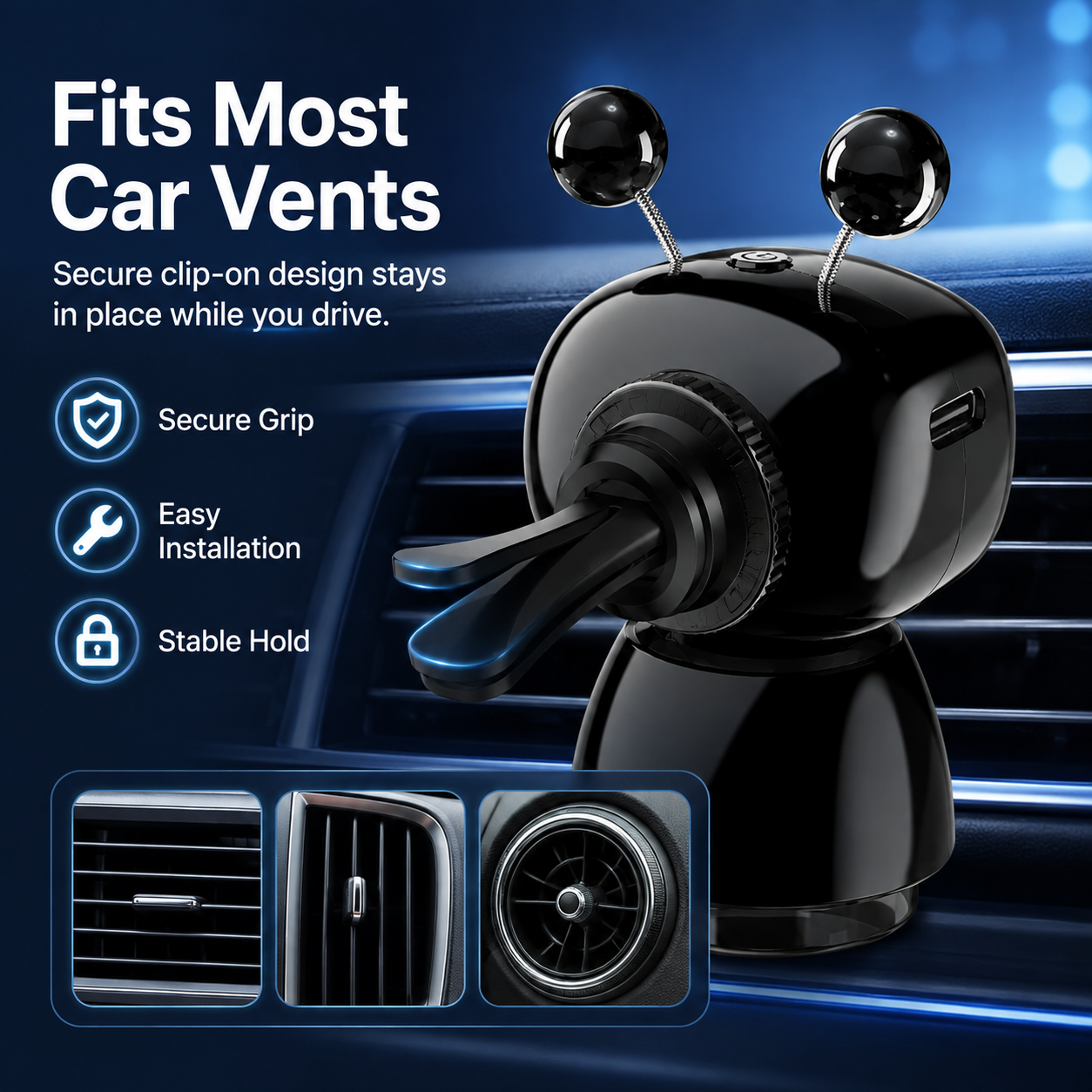 Robot diffuser vent clip design