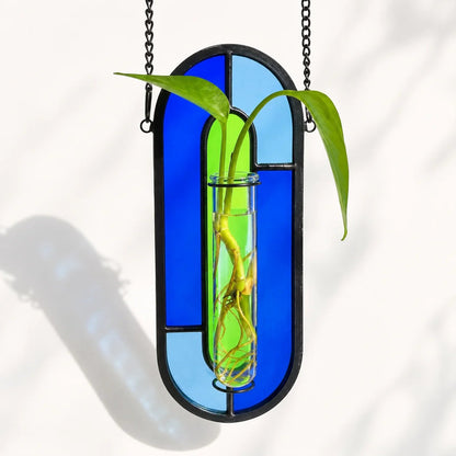 Stained Glass Hanging Plant Propagation Vase