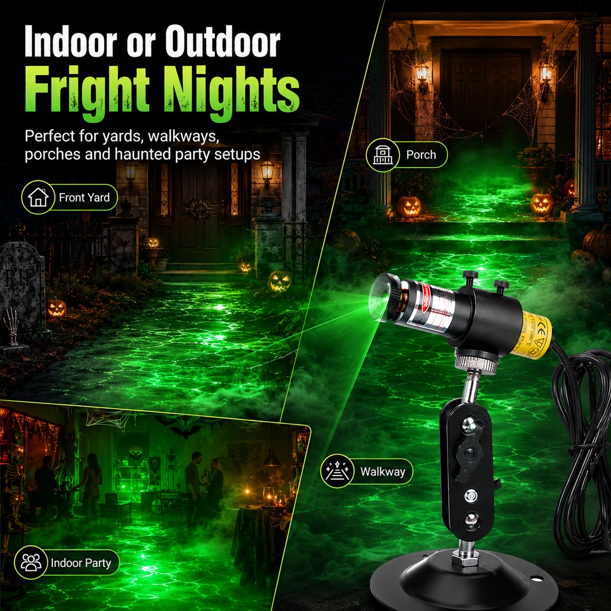 👻🟢 Halloween Green Laser Fog Projector – Create An Instant Haunted Swamp