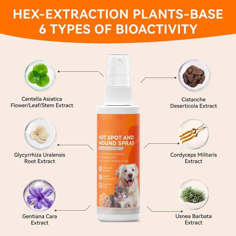 49% OFF This Week Promotions🎉🎉Itch Relief Spray –Vet Recommended Skin Soothing Quantum Silver Spray for Dogs & Cats