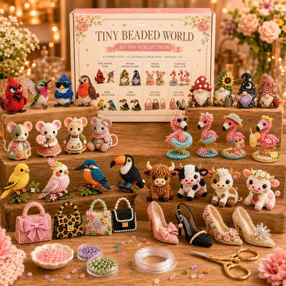 🐦LIMITED TIME SALE 50% OFF🧵✨ Creative Beaded Mini World 3D DIY Kit Collection👠
