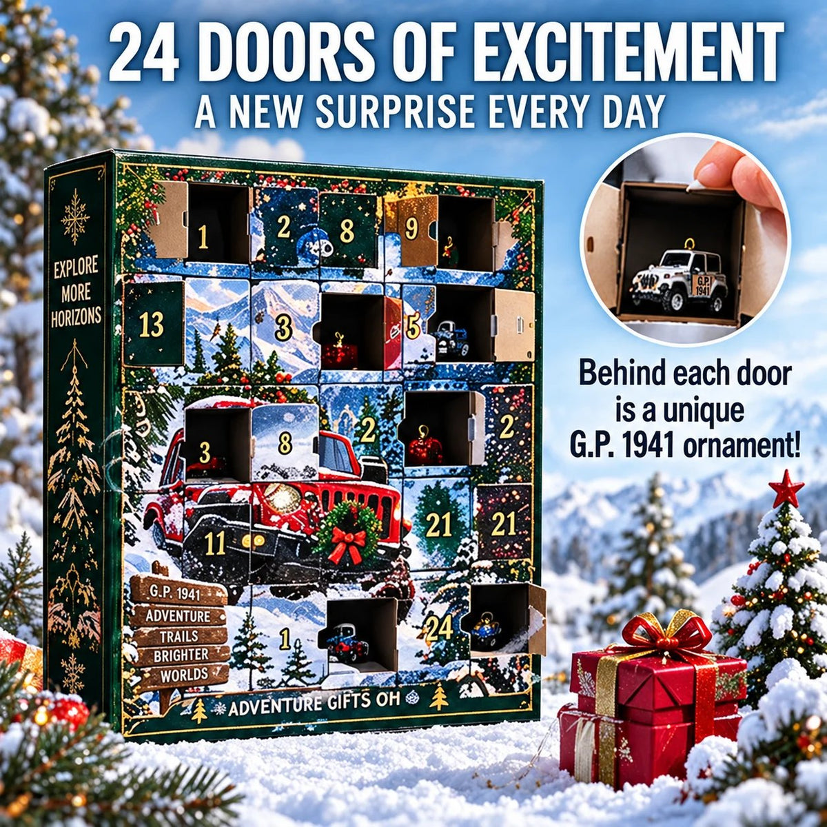 🚙❄️ 85 Years of Off-Road Legacy™ – 24-Day Snow Adventure Christmas Countdown Collection