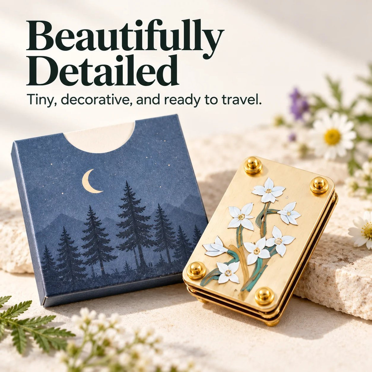 🌸📖 Little Bloom Keepsake Flower Press – Pocket-Sized Botanical Press Kit with 10 Pressing Sheets, 9 Floral Designs for DIY Crafts, Journaling & Nature Lover Gifts 🎁🌿