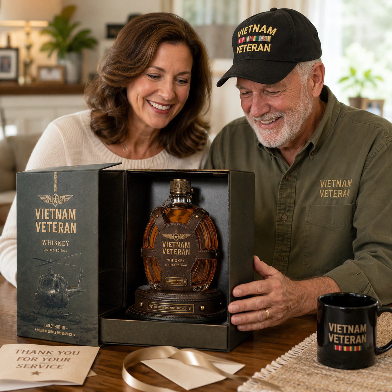 🎖️Vietnam Veteran Tribute Whiskey Decanter Gift Set – All Gave Some, Some Gave All