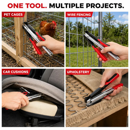🔧⚡ Rapid-Feed C-Clip Fastening Pliers – One-Hand Auto-Feed Tool for Fences, Cages & Repairs