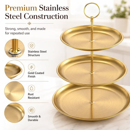 💛 Elegant 3-Tier Gold Dessert Stand – Turn Every Celebration Into Something Special