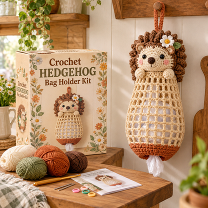 🔥LAST DAY 49% OFF – 🌼 Cottage Harvest Keepers™ — Crochet Animal Bag Holder DIY Kit | 11 Adorable Designs