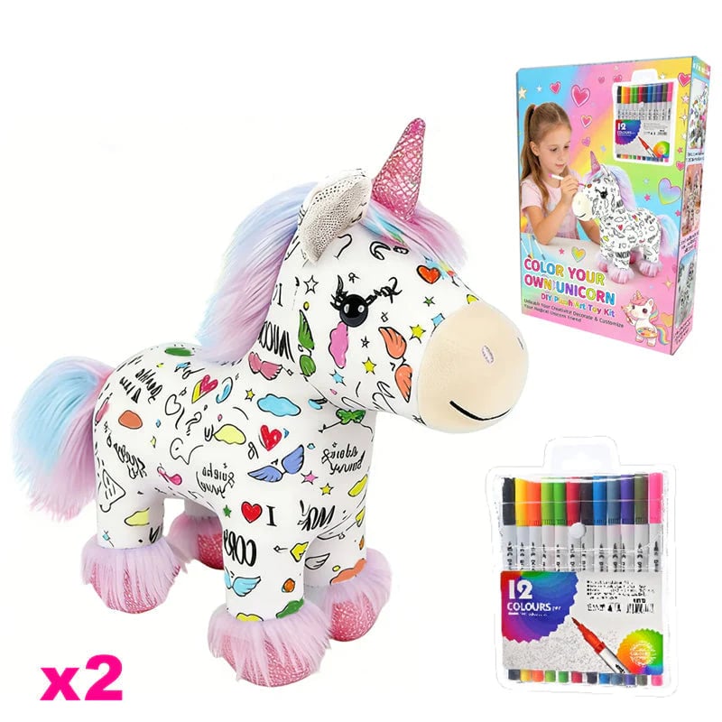 🌈DIY Color-In Unicorn Plush Toy Kit