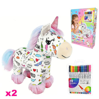 🌈DIY Color-In Unicorn Plush Toy Kit