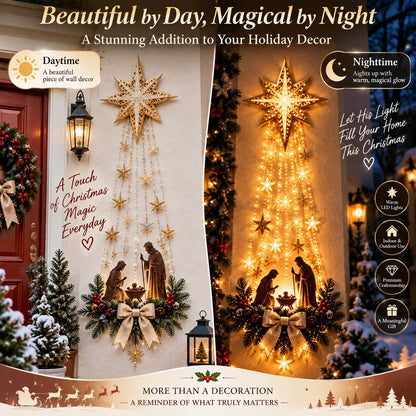 ✝️✝️ Bethlehem Star of Faith™ – Lighted Nativity Wall Decor