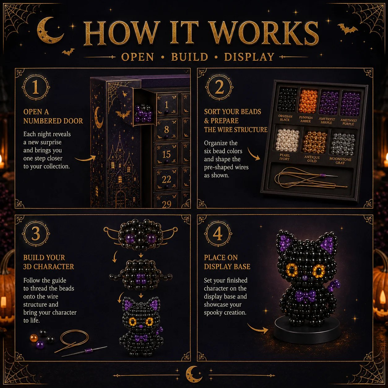 🔥🎃 Hollowmoon 31-Night Jewel-Bead Countdown Calendar