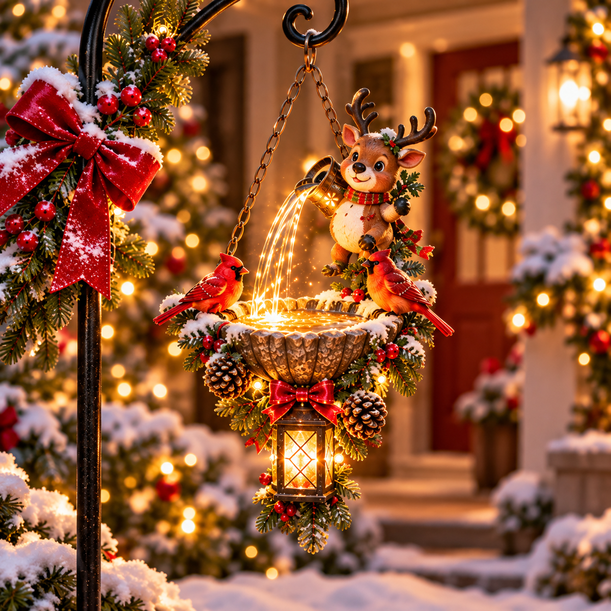 🔥Last Day 50% OFF-🎅✨ Santa’s Enchanted Lightfall – Cardinal Hanging Lantern with a Magical Cascading Christmas Glow