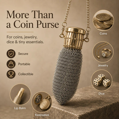 💰Vintage-Inspired Metal Mesh Coin Purse – Expandable Stainless Steel Pocket Wallet & Collectible Gift