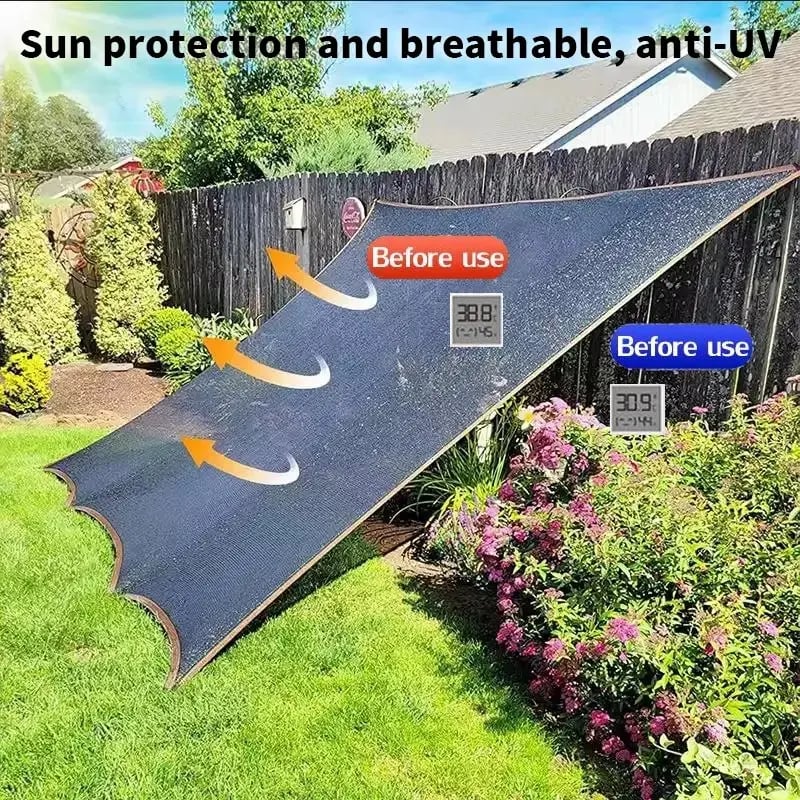 💥90% Blackout Cloth (Black) - 10 x 13ft UV-Resistant Shade Net with Reinforced Rivets,