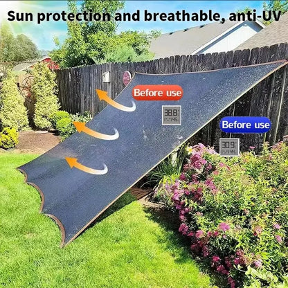 💥90% Blackout Cloth (Black) - 10 x 13ft UV-Resistant Shade Net with Reinforced Rivets,
