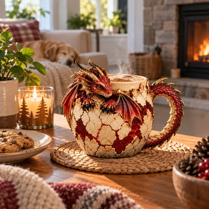 ⏳ Last Day 49% OFF – 🐉 Dragonbound Realms™ Sculpted Dragon Mug Collection | 6 Fantasy Realm Designs with Raised 3D Dragon Details ☕