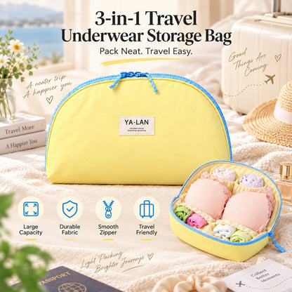 🧳 3-in-1 Travel Underwear Storage Bag
