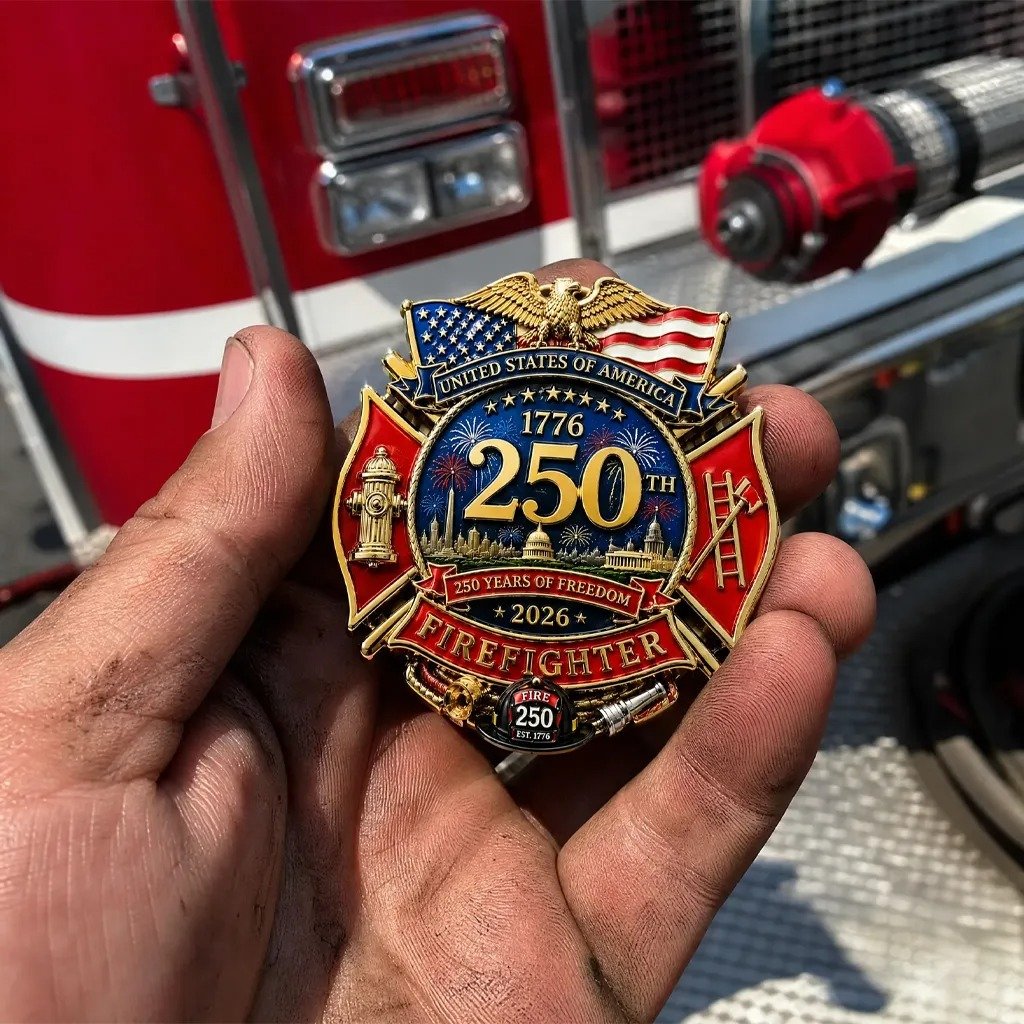 🏅250th Anniversary Firefighter Badge|Honor American Heroes🚒