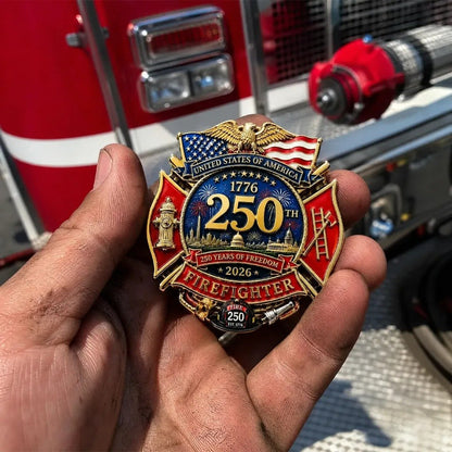 🏅250th Anniversary Firefighter Badge|Honor American Heroes🚒