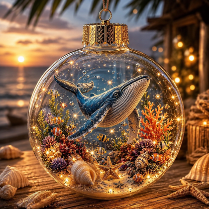 🌊Summer Ocean Animal Lighted Diorama Ornament – 🎁8 Magical Coastal Designs