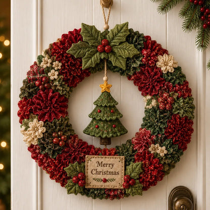 Make A Christmas Wreath You'll Be Proud To Display ❤️ 3D Fabric Poke DIY Kit With Tutorial & Guide Included