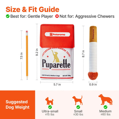 Funny Squeaky Plush Cigarette Dog Toy Set 🐶🚬