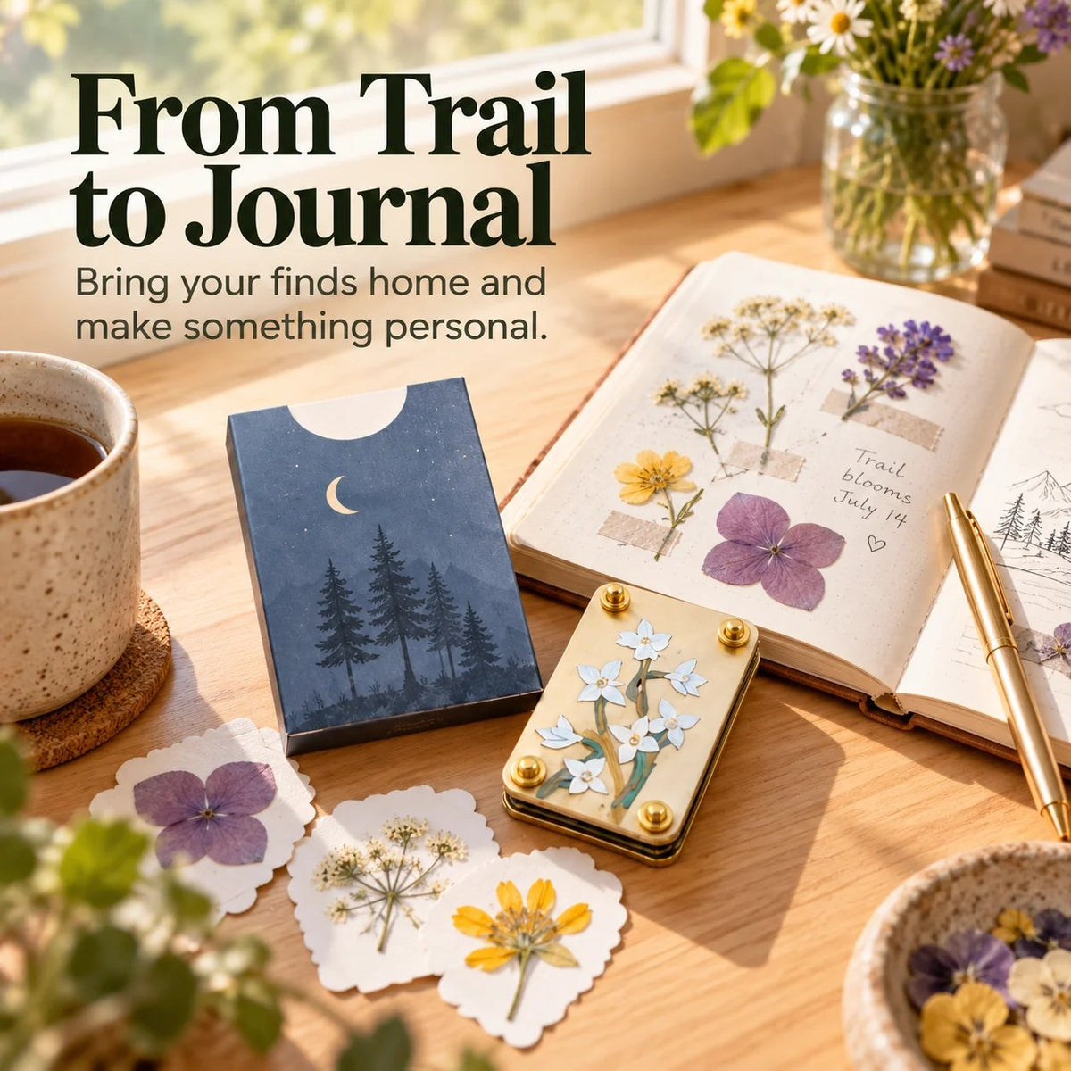 🌸📖 Little Bloom Keepsake Flower Press – Pocket-Sized Botanical Press Kit with 10 Pressing Sheets, 9 Floral Designs for DIY Crafts, Journaling & Nature Lover Gifts 🎁🌿
