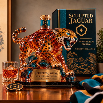 🐆 Sculpted Jaguar Whiskey Decanter – Anniversary Edition