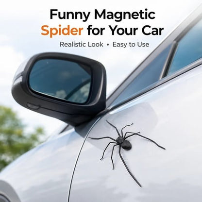 Magnetic Spider Car Decorations & Removable Prank Stickers
