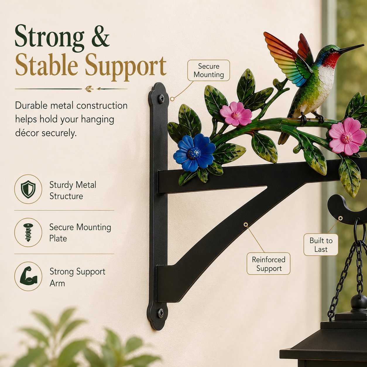 🏡✨ Decorative Hummingbird Garden Bracket