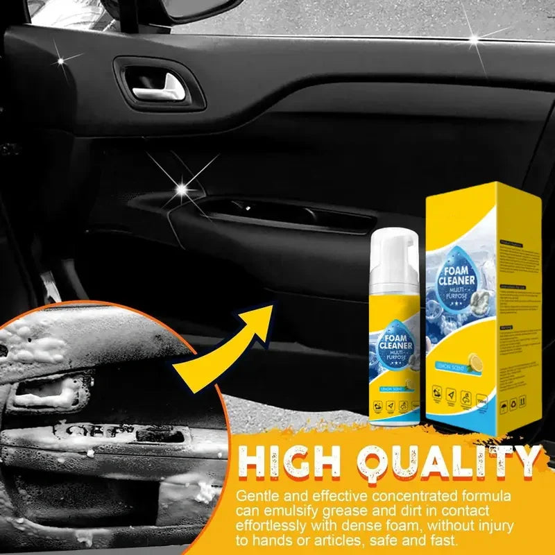 No More Tedious Scrubbing! Foam Cleaner: Deeply Removes Stains from Car Interiors and Household Furniture.