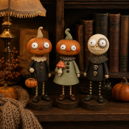 Primitive Pumpkin Friends – Vintage Halloween Collectible Figurines