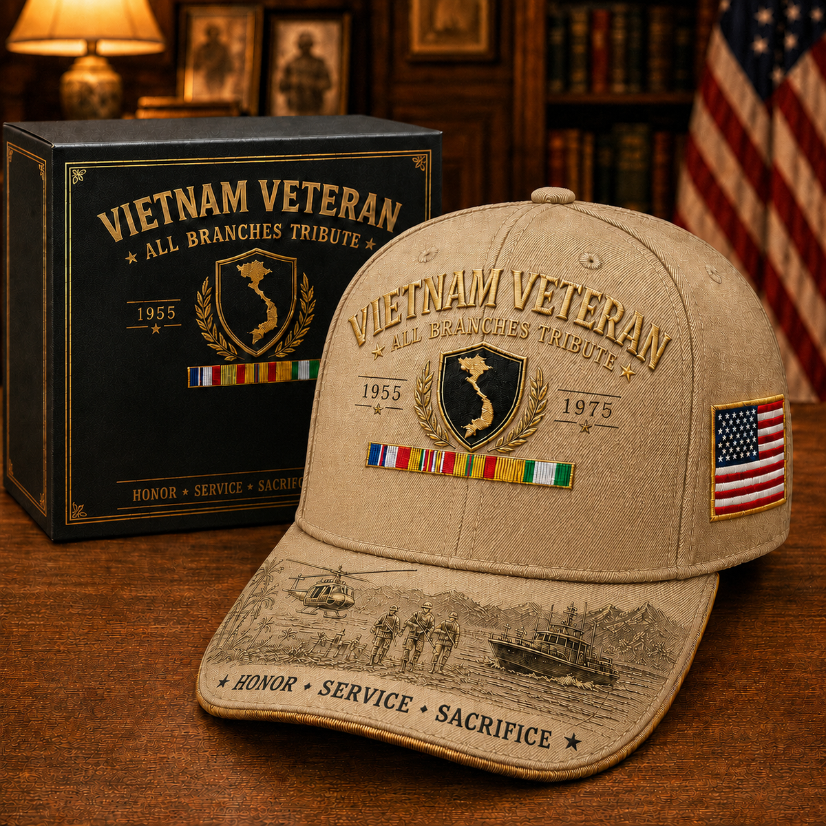 🎖️Vietnam Veteran United Services Tribute Cap – Honor, Service & Sacrifice 1955–1975